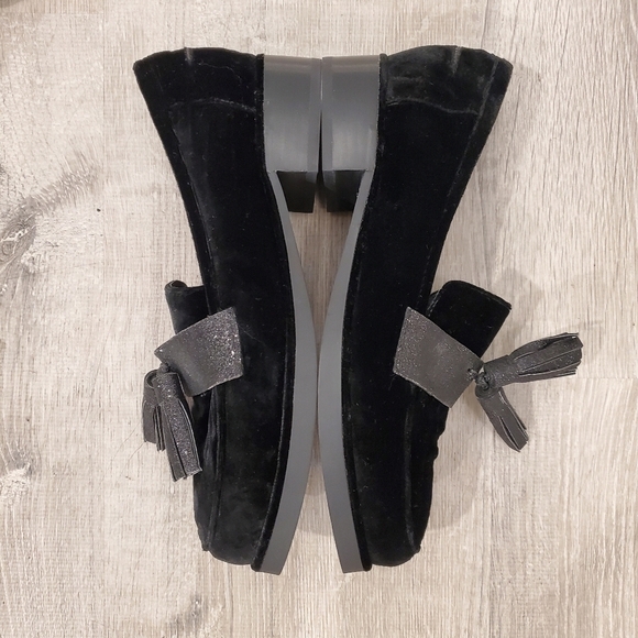 NEW JEFFREY CAMPBELL LEDGER BLACK VELVET LOAFERS - Picture 3 of 7